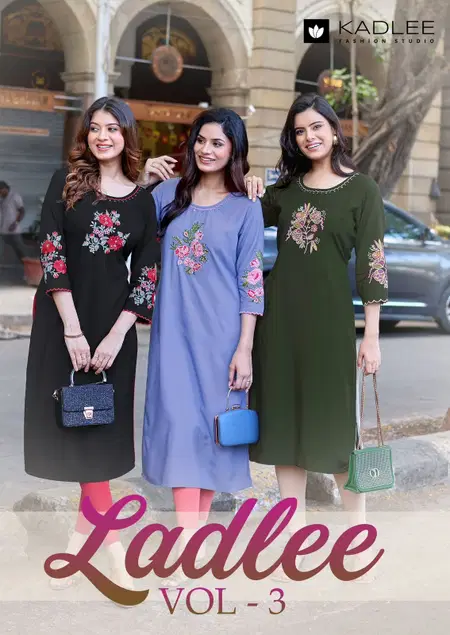 Ladlee Vol 3 By Kadlee Rayon With Thread Work Only Kurti